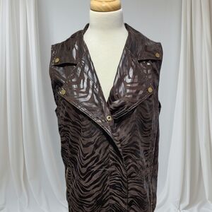 Stylish Brown Zebra Print Vest